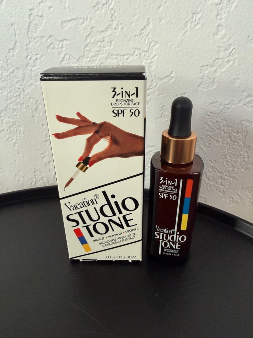 Vacation Studio One 3-in-1 bronzing drops for face- SPF 50